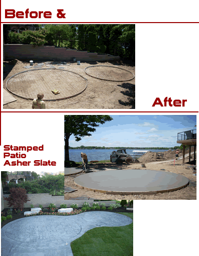 Stamped concrete deck
